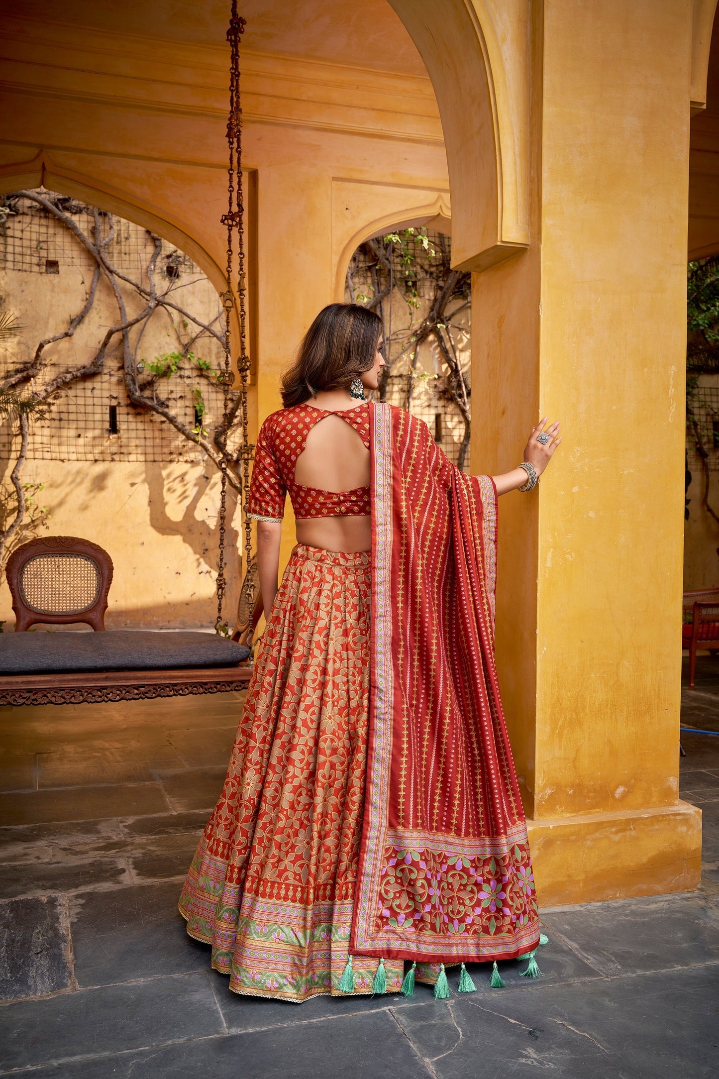 OCCASION SPECIAL TASAR SILK SPARKLE LACE LEHENGA CHOLI WITH DUPATTA (TT10)