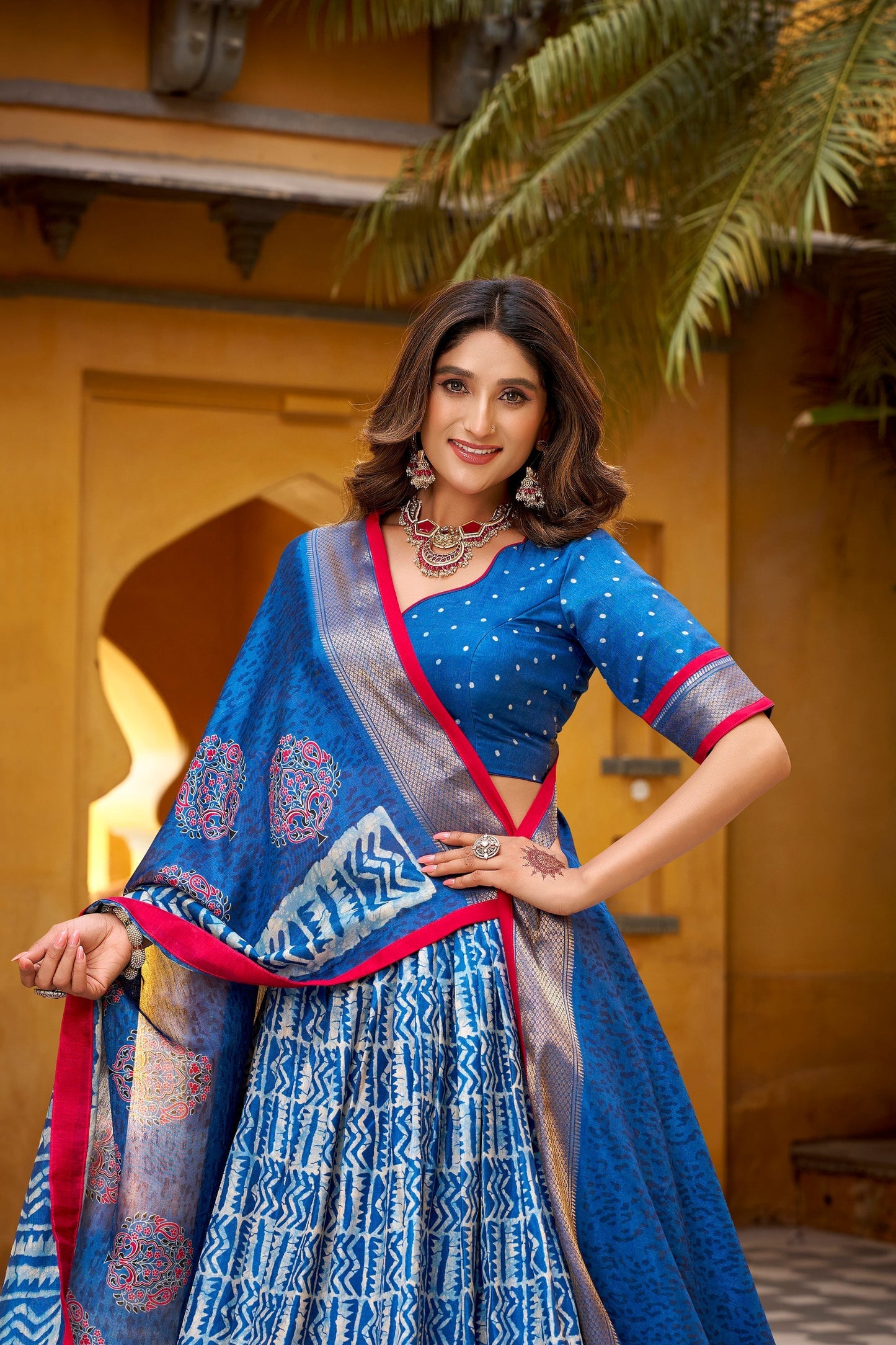 OCCASION SPECIAL DOLA SILK BATIK PRINTED LEHENGA CHOLI WITH DUPATTA (TT09)