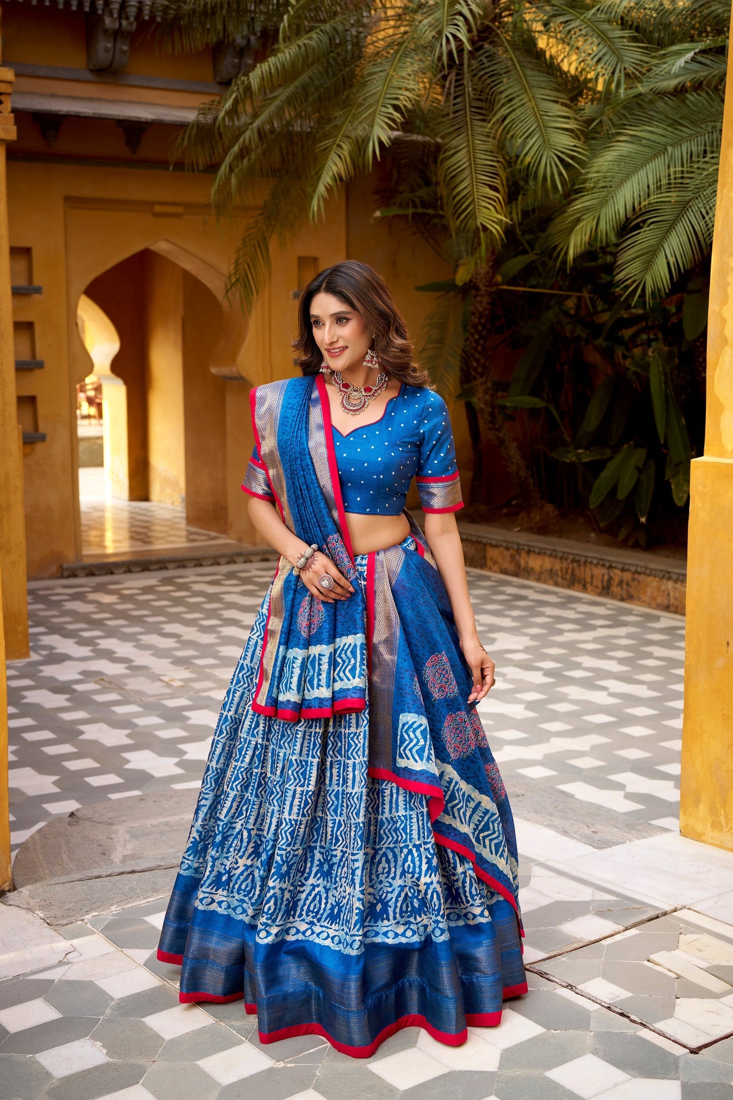OCCASION SPECIAL DOLA SILK BATIK PRINTED LEHENGA CHOLI WITH DUPATTA (TT09)