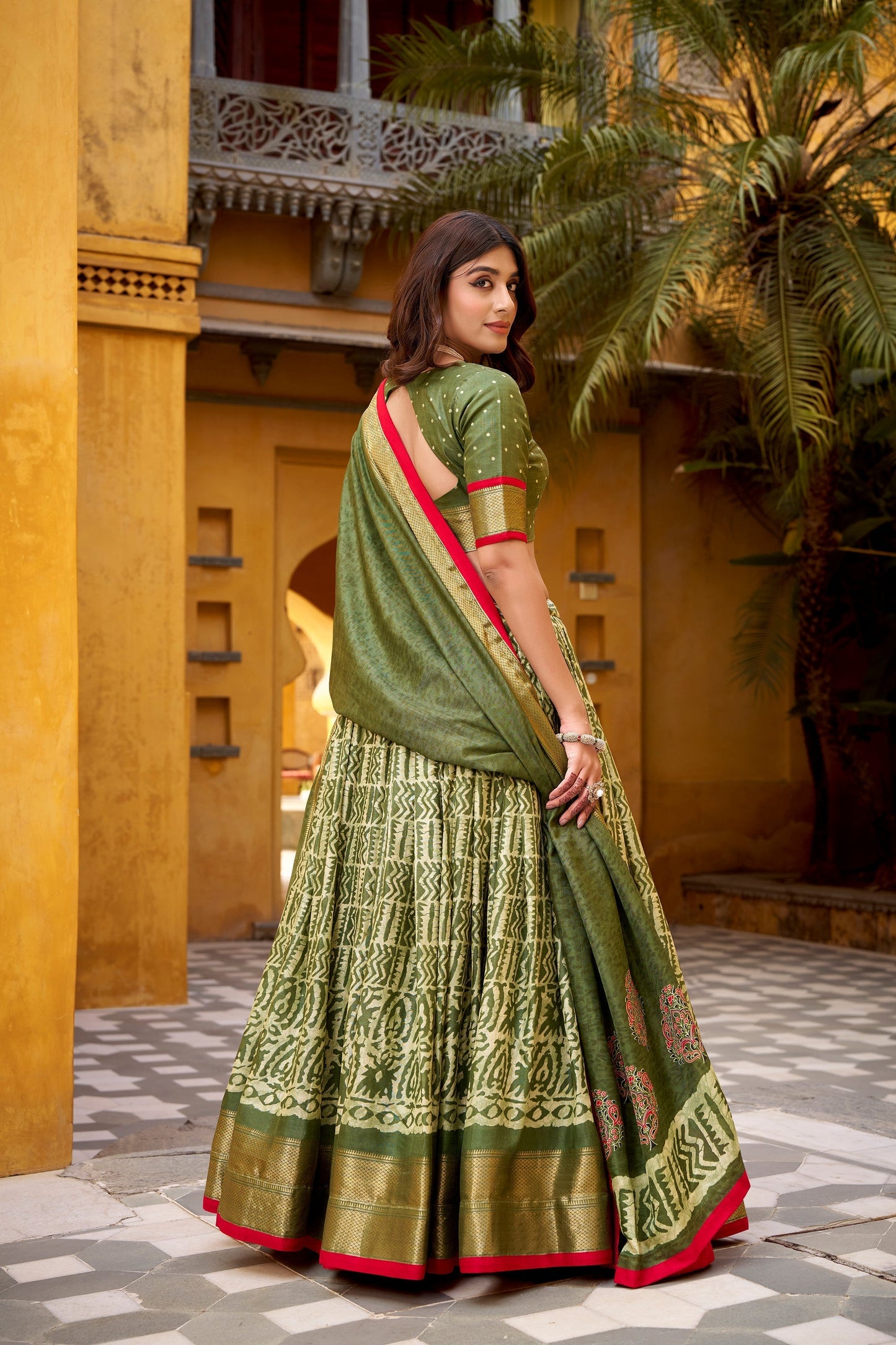 OCCASION SPECIAL DOLA SILK BATIK PRINTED LEHENGA CHOLI WITH DUPATTA (TT09)