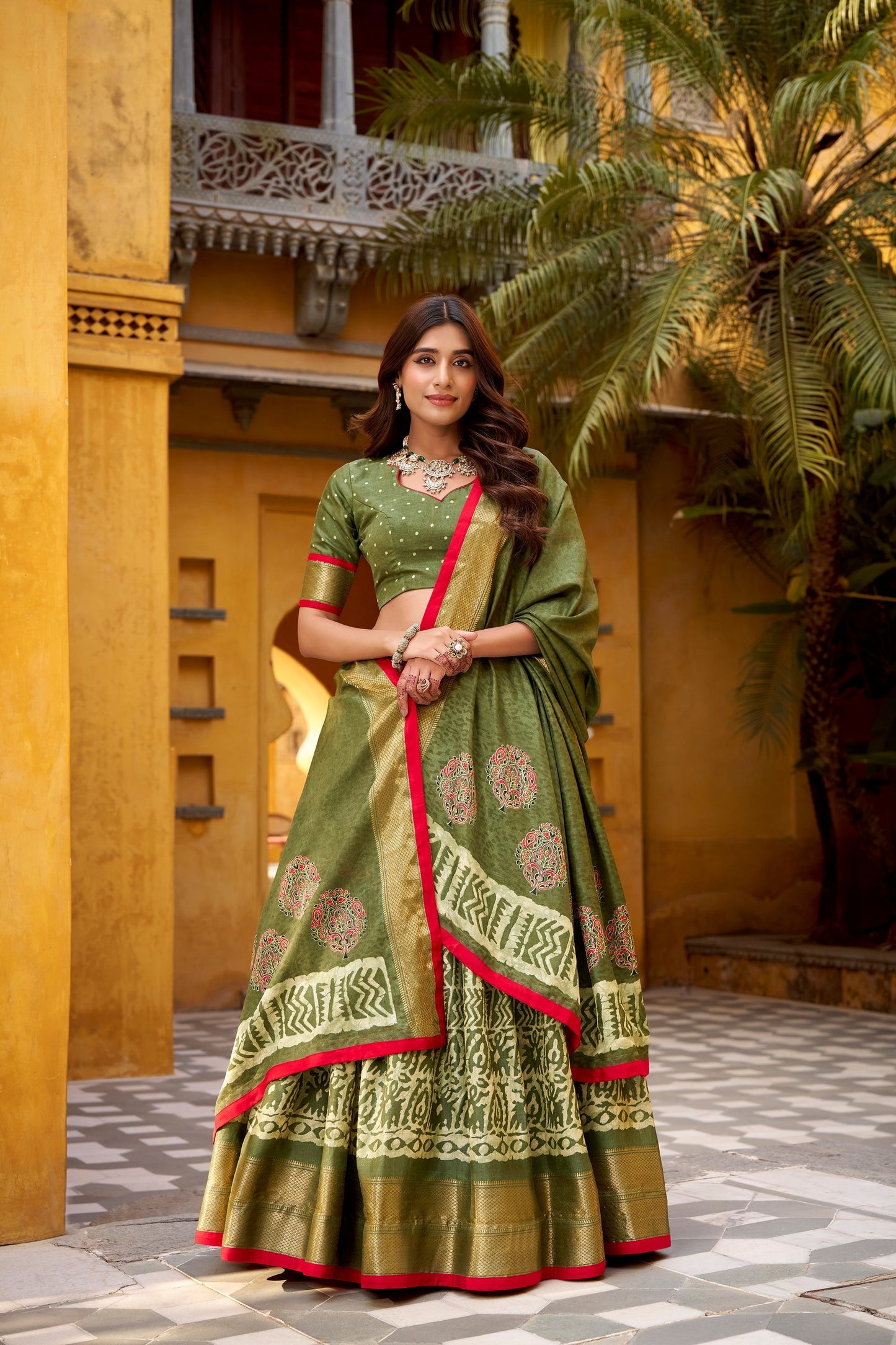 OCCASION SPECIAL DOLA SILK BATIK PRINTED LEHENGA CHOLI WITH DUPATTA (TT09)