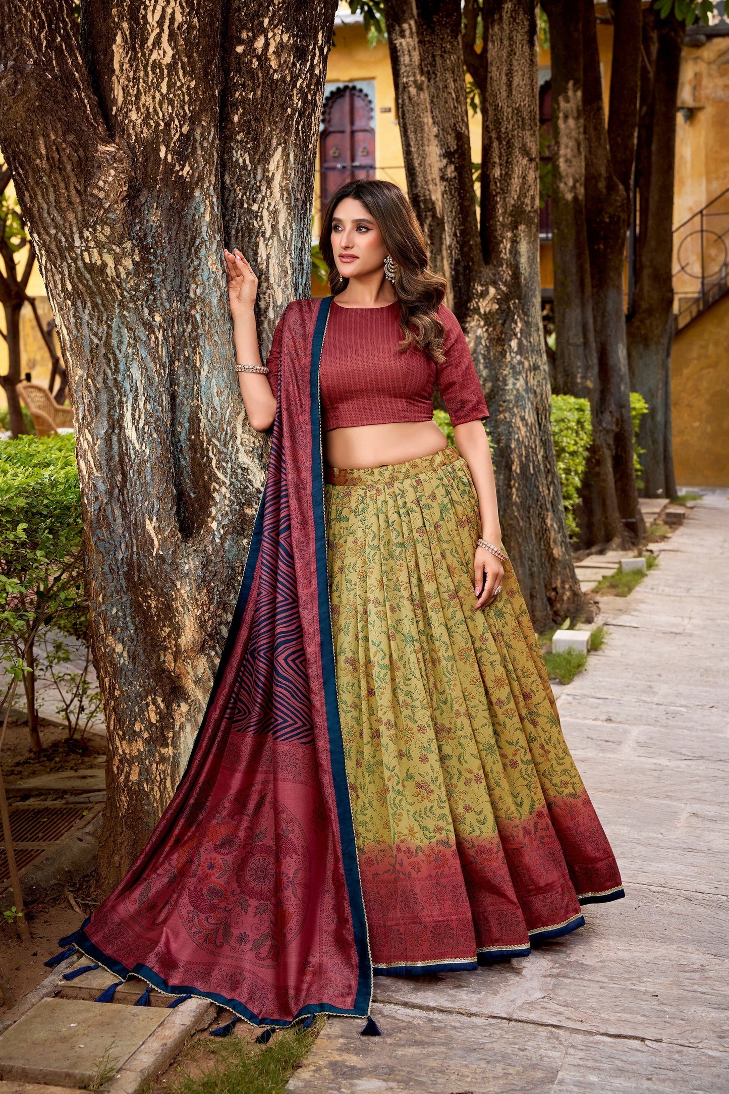 OCCASION SPECIAL VICHITRA SILK LEHENGA CHOLI WITH DUPATTA (TT01)