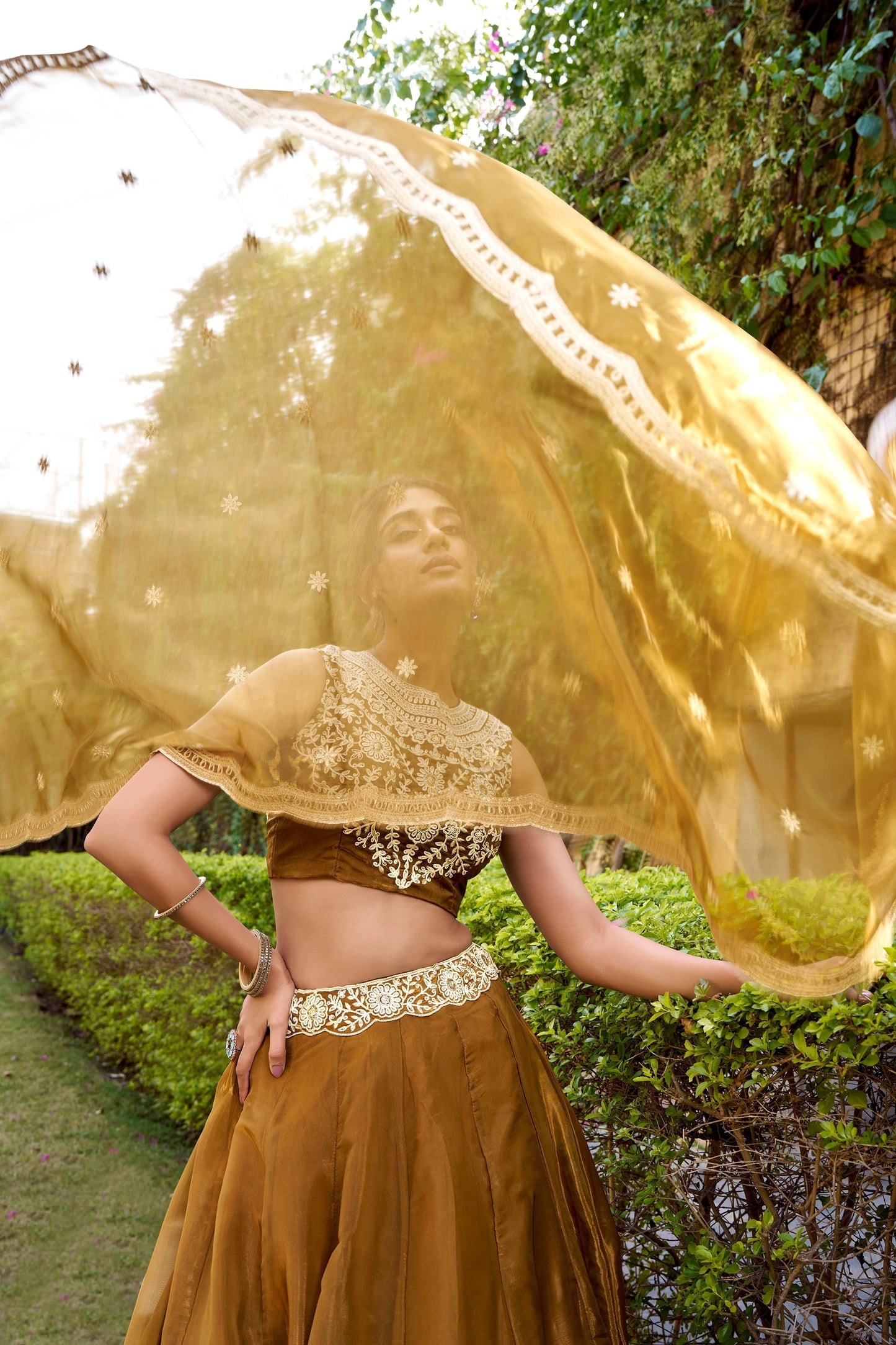 WEDDING SPECIAL CHANDA SILK SEQUINS AND THREAD EMBROIDERED LEHENGA CHOLI WITH DUPATTA (TT07)