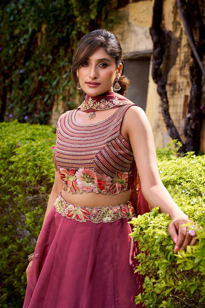 WEDDING SPECIAL CHANDA SILK SEQUINS AND THREAD EMBROIDERED LEHENGA CHOLI WITH DUPATTA (TT06)
