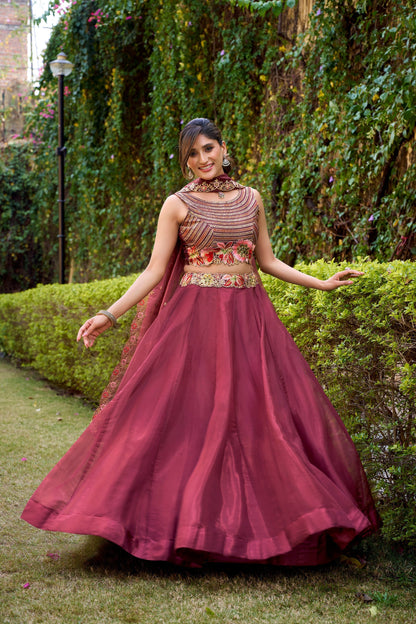 WEDDING SPECIAL CHANDA SILK SEQUINS AND THREAD EMBROIDERED LEHENGA CHOLI WITH DUPATTA (TT06)