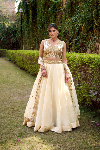 WEDDING SPECIAL CHANDA SILK SEQUINS AND THREAD EMBROIDERED LEHENGA CHOLI WITH DUPATTA (TT08)