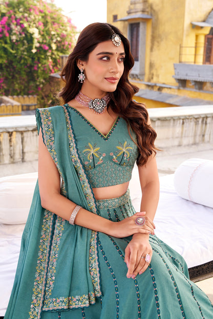 WEDDDING SPECIAL CHOCKLATE CRUSH SEQUINS AND EMBROIDERED LEHENGA CHOLI WITH DUPATTA (TT16)