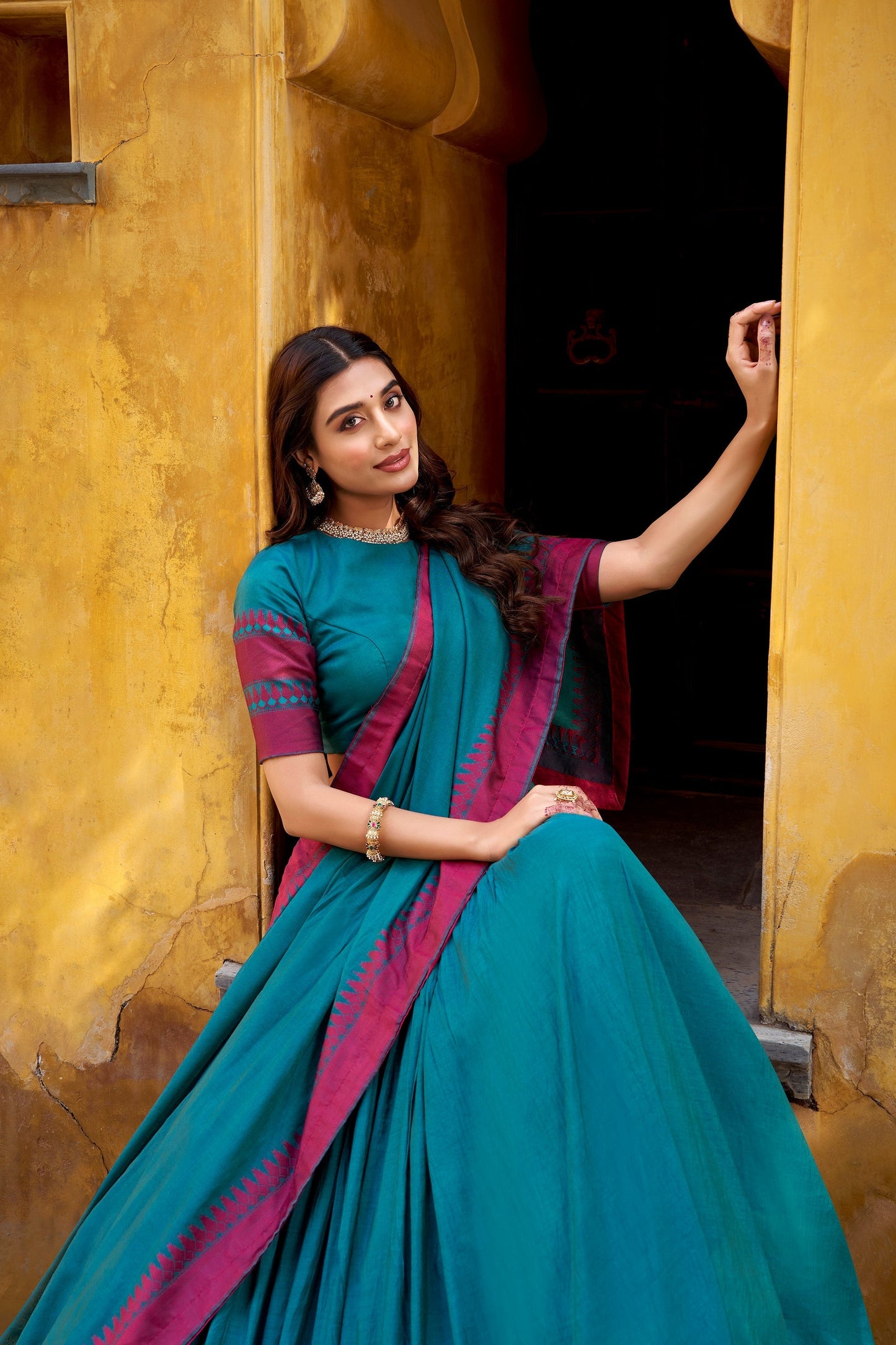 OCCASION SPECIAL PURE CHANDERI THREAD WORK LEHENGA CHOLI WITH DUPATTA (TT15)