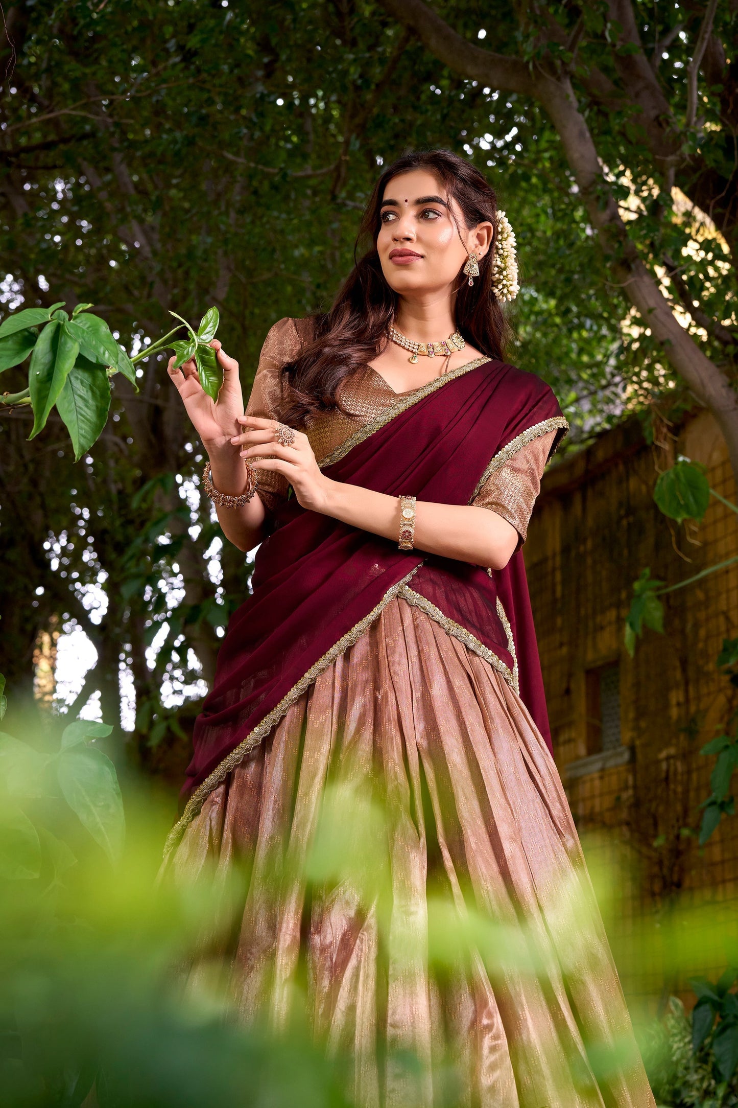 DUPIAN SILK ZARI WEAVING LEHENGA CHOLI WITH DUPATTA (TT19)