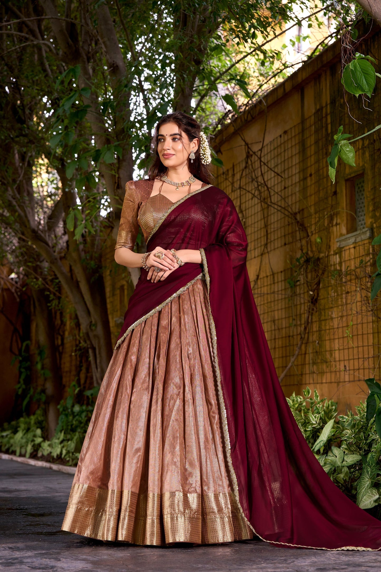 DUPIAN SILK ZARI WEAVING LEHENGA CHOLI WITH DUPATTA (TT19)