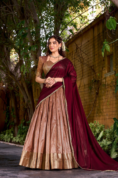 DUPIAN SILK ZARI WEAVING LEHENGA CHOLI WITH DUPATTA (TT19)