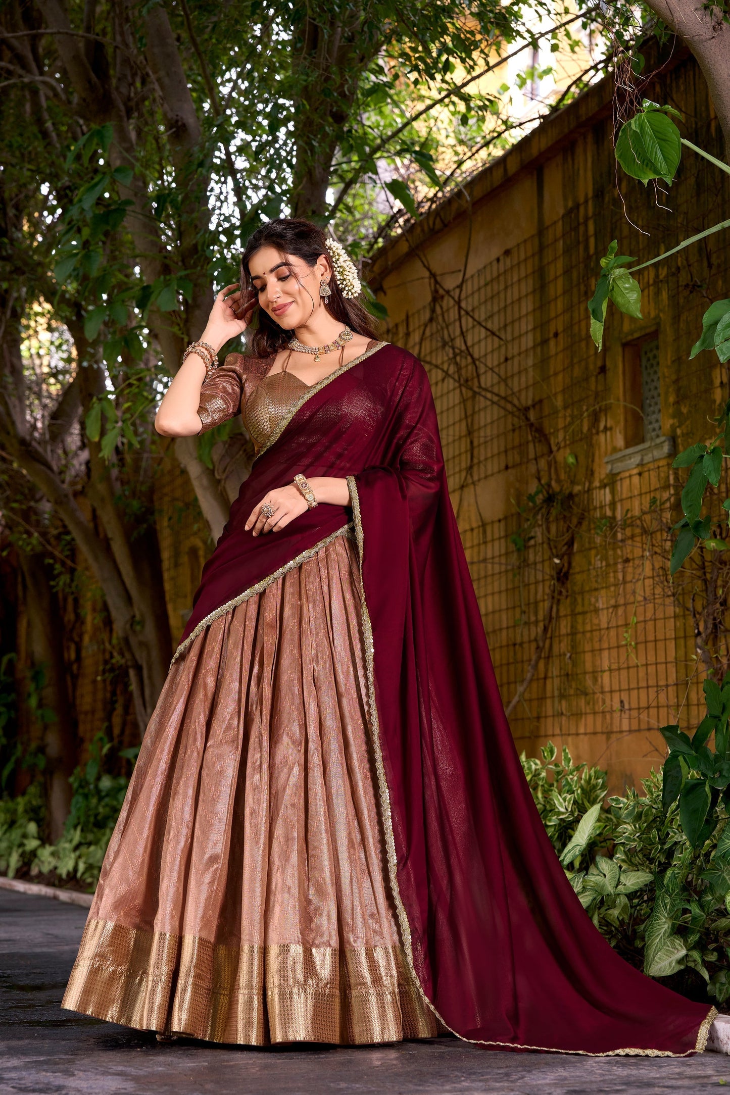 DUPIAN SILK ZARI WEAVING LEHENGA CHOLI WITH DUPATTA (TT19)