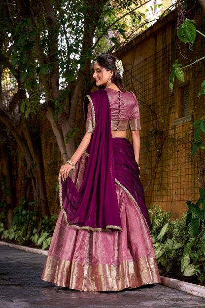 DUPIAN SILK ZARI WEAVING LEHENGA CHOLI WITH DUPATTA (TT19)