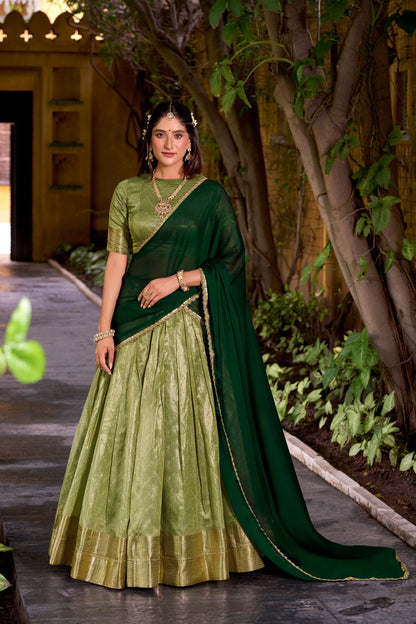 DUPIAN SILK ZARI WEAVING LEHENGA CHOLI WITH DUPATTA (TT19)