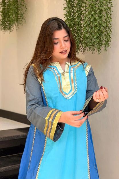 Most Viral Kareena Kapoor Style Cotton Kurta Set with Premium Gota Patti Work (RD034)
