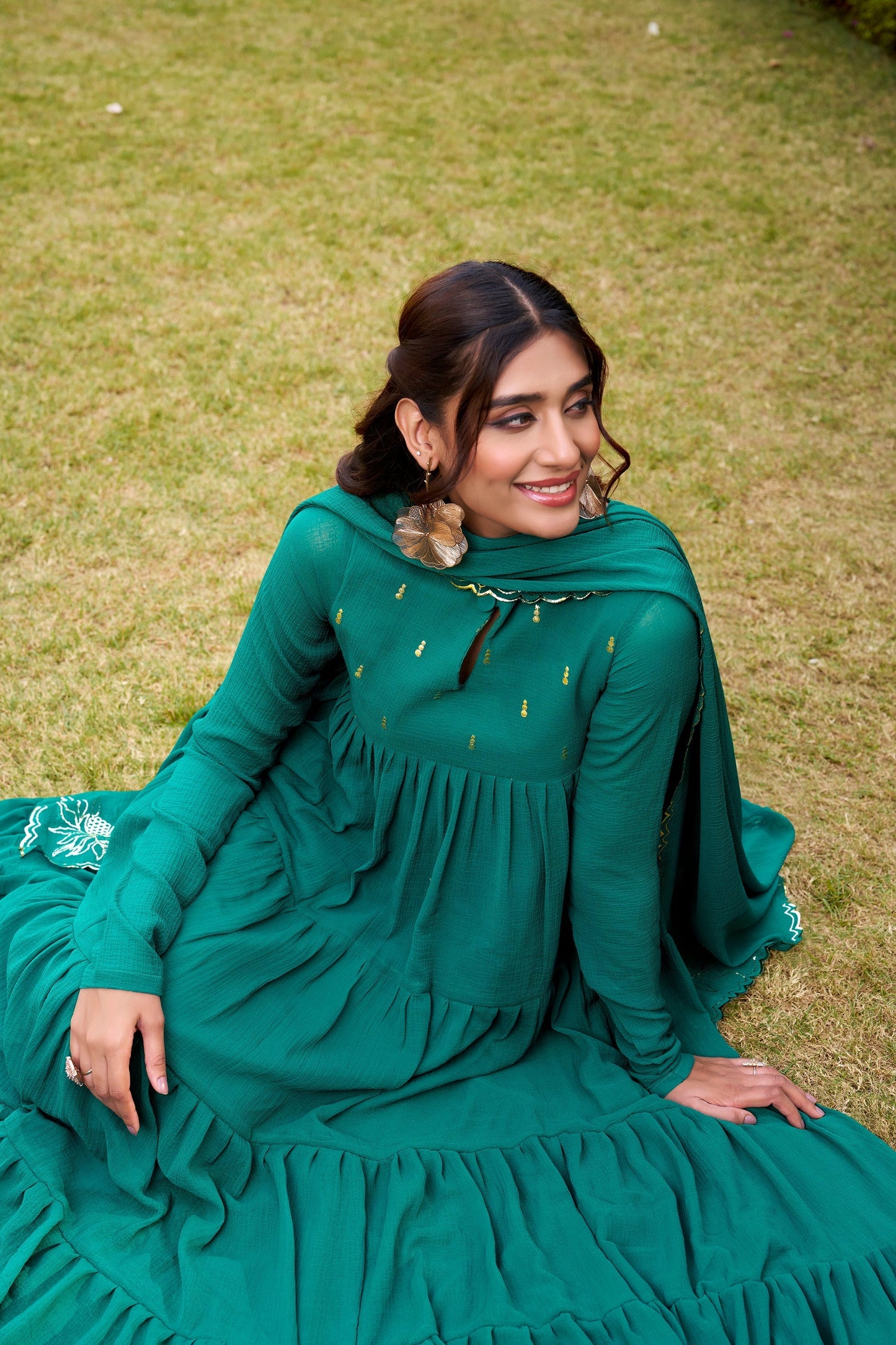OCCASION SPECIAL MARBLE FABRIC GOWN WITH DUPATTA (TT04)