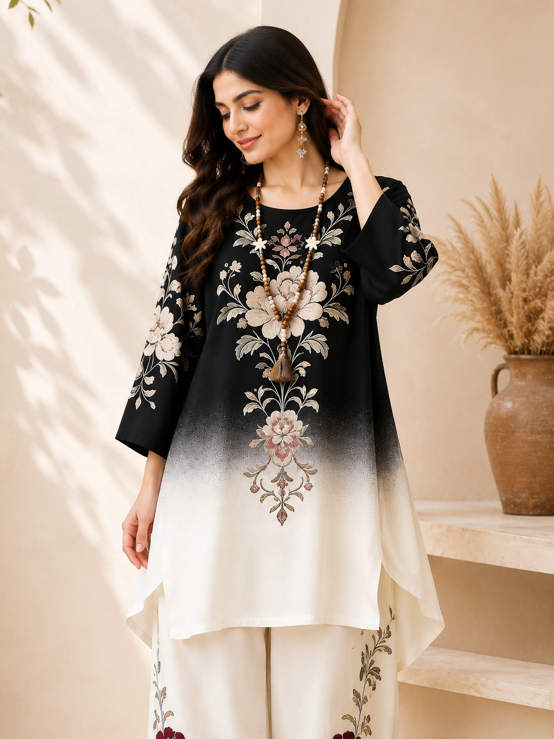 Retro Geometric Plus Size Co-Ord Set