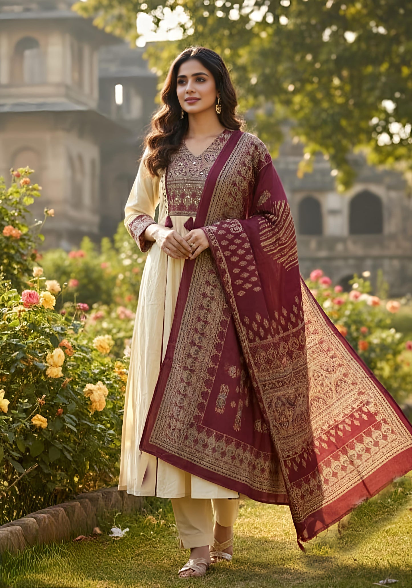 💞💞 Beautiful A-line Kurti with Original Mirror Work 🥰 🥰 (RD027)