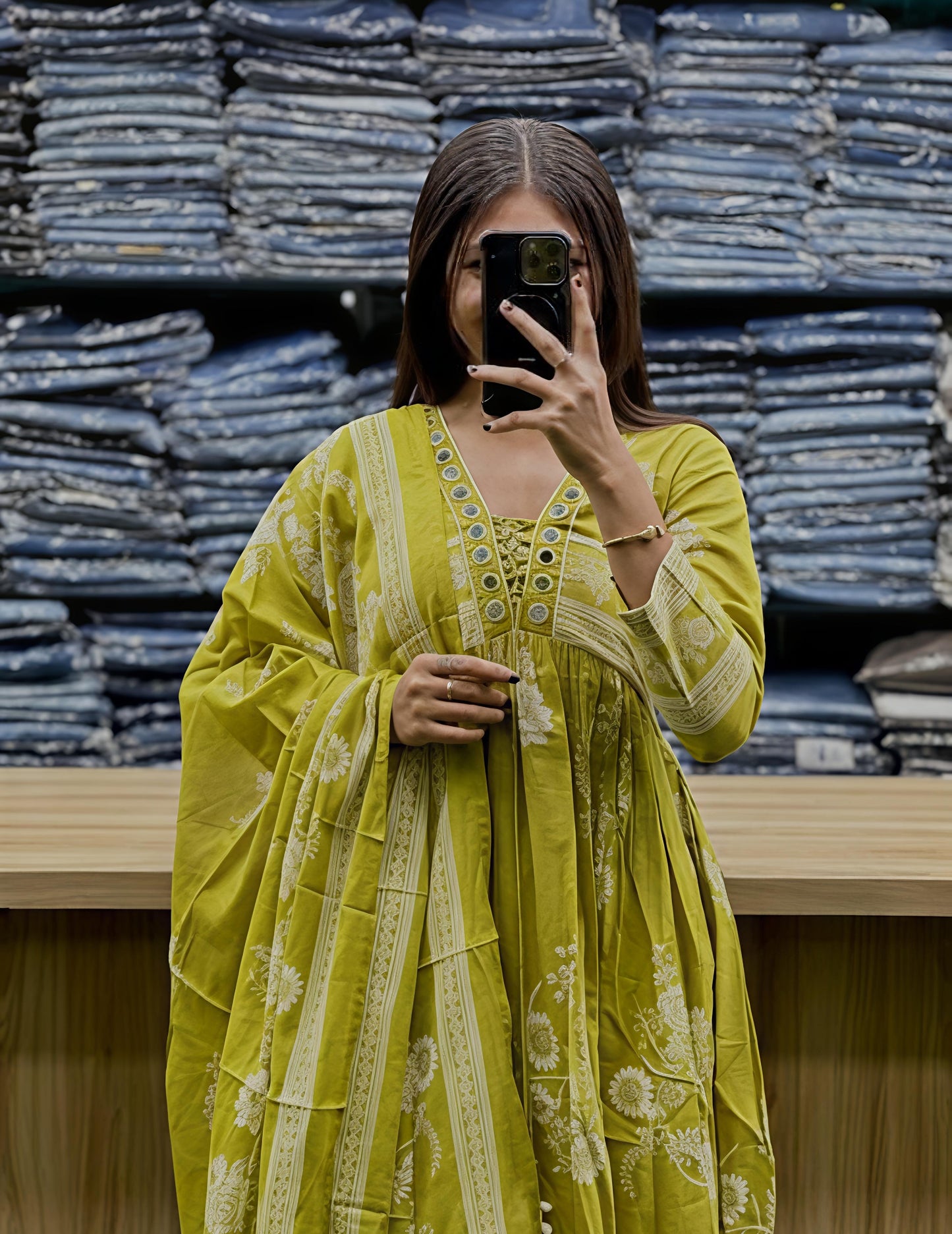 Elegant Floral Printed Kurta with Dupatta for Women(SWSK40)