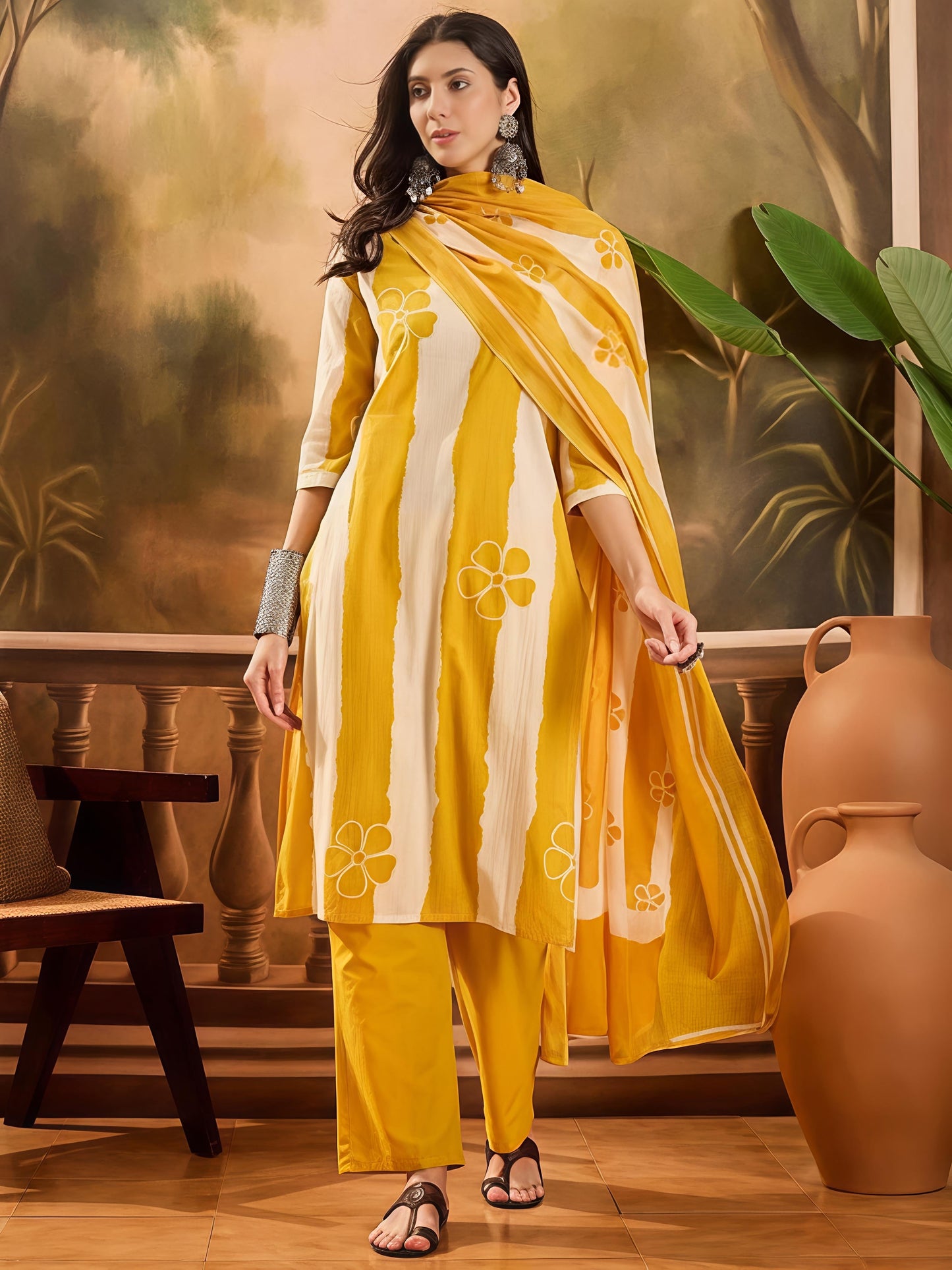 Designer Festive Wear Kurta Set with Statement Dupatta(SWSK43)
