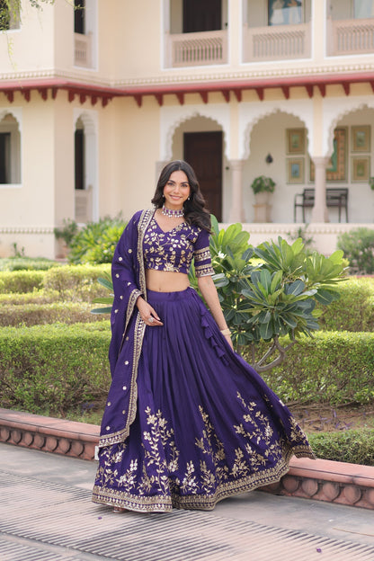 WEDDING SPECIAL NC VICHITRA SILK HEAVY SEQUINS EMBROIDERED LEHENGA CHOLI WITH DUPATTA (TT12)