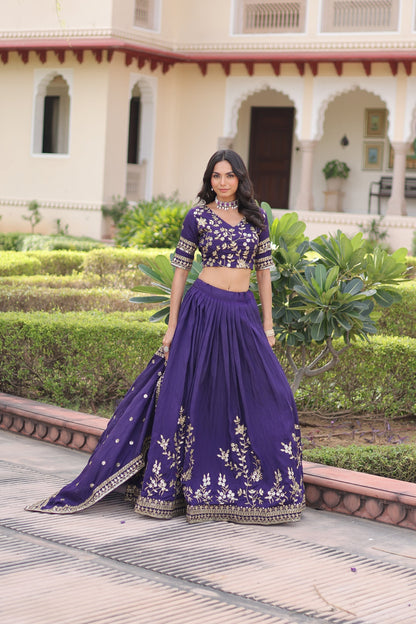 WEDDING SPECIAL NC VICHITRA SILK HEAVY SEQUINS EMBROIDERED LEHENGA CHOLI WITH DUPATTA (TT12)