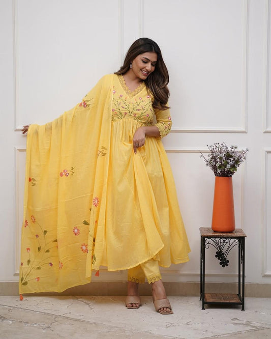 we have included a beautifully cotton malmal printed dupatta Upgrade your wardrobe with this stunning ensemble and step out in style! (SWSK21)
