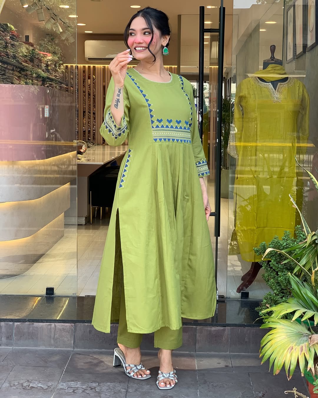 💃 Beautiful Pure Cotton Fabric Kurti Pant set special for festivals ☺️ 🫶🏻💃 (SWSK34)