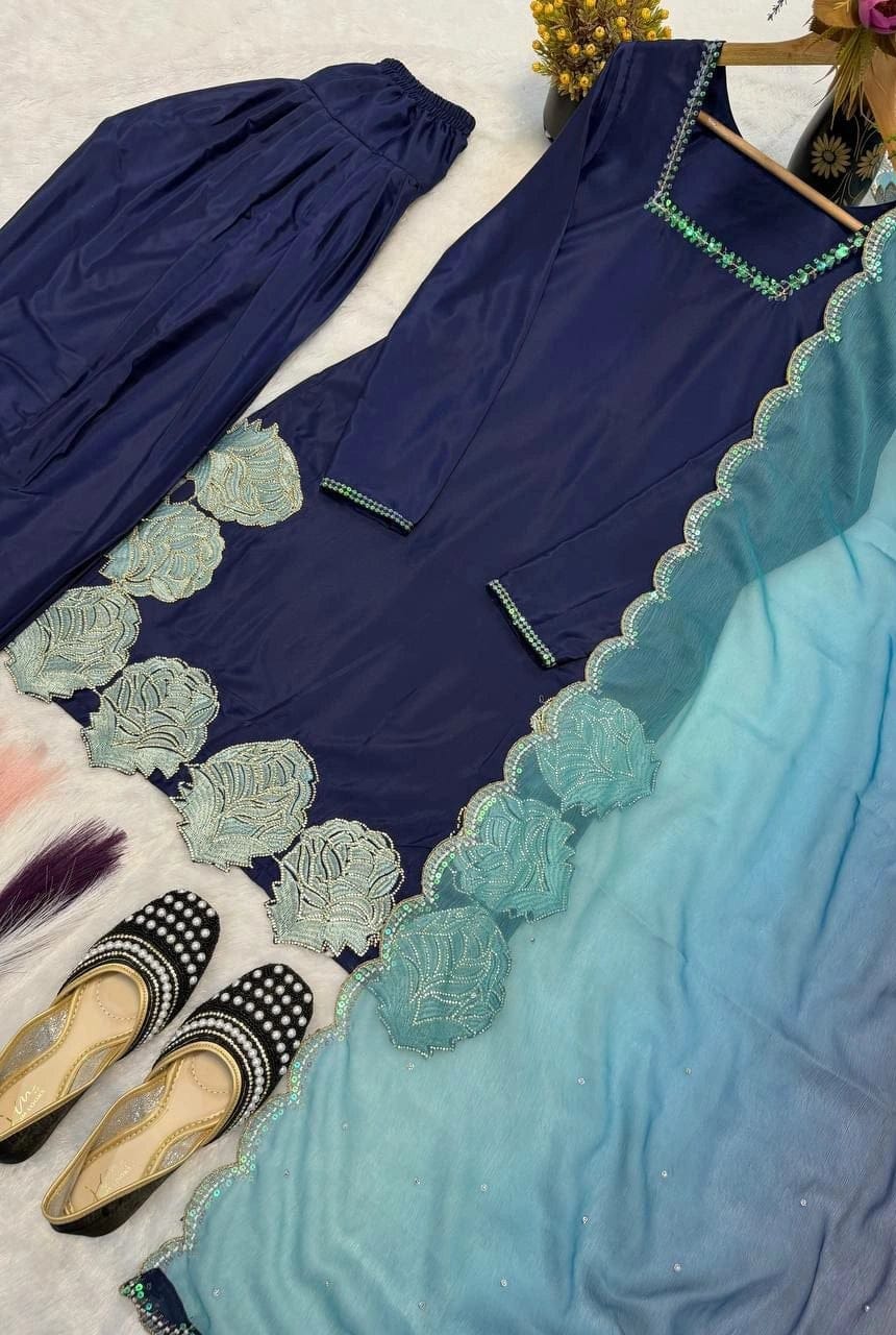 Velora Silk Suit Set with Dupatta