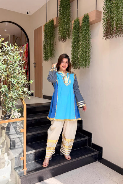 Most Viral Kareena Kapoor Style Cotton Kurta Set with Premium Gota Patti Work (RD034)